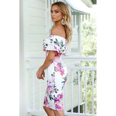 Bodice One Shoulder Tube Dress Stampa Donna One Shoulder Dress Slim Fit