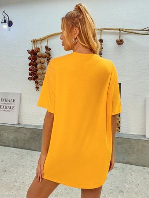 T-shirt decal con stile e comfort T-shirt da donna T-shirt in cotone a quattro maniche