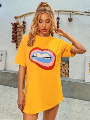 T-shirt decal con stile e comfort T-shirt da donna T-shirt in cotone a quattro maniche