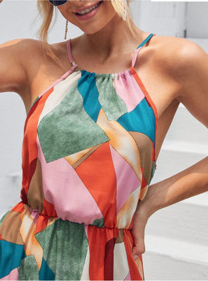 Stampa floreale senza maniche abito maxi in stile