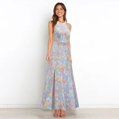 Adulti Abito senza maniche Stylish Floral Halter Maxi Dress