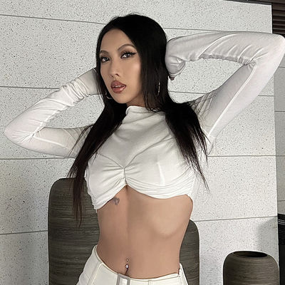 Collo a una linea camicie sexy a manica lunga T-shirt a pieghe bianco