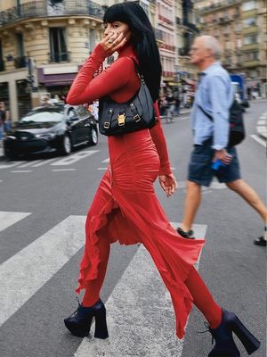 Stampa digitale abito da donna elegante moda sexy manica lunga collo rotondo abito irregolare