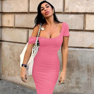 Primaverile estivo Custom New Fashion Sexy Halter abito a manica corta
