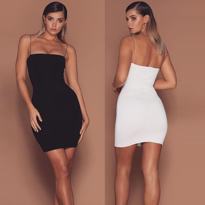 Sleeveless Package Abito da anca Scignola sexy abito da anca colore solido abito da vita da donna